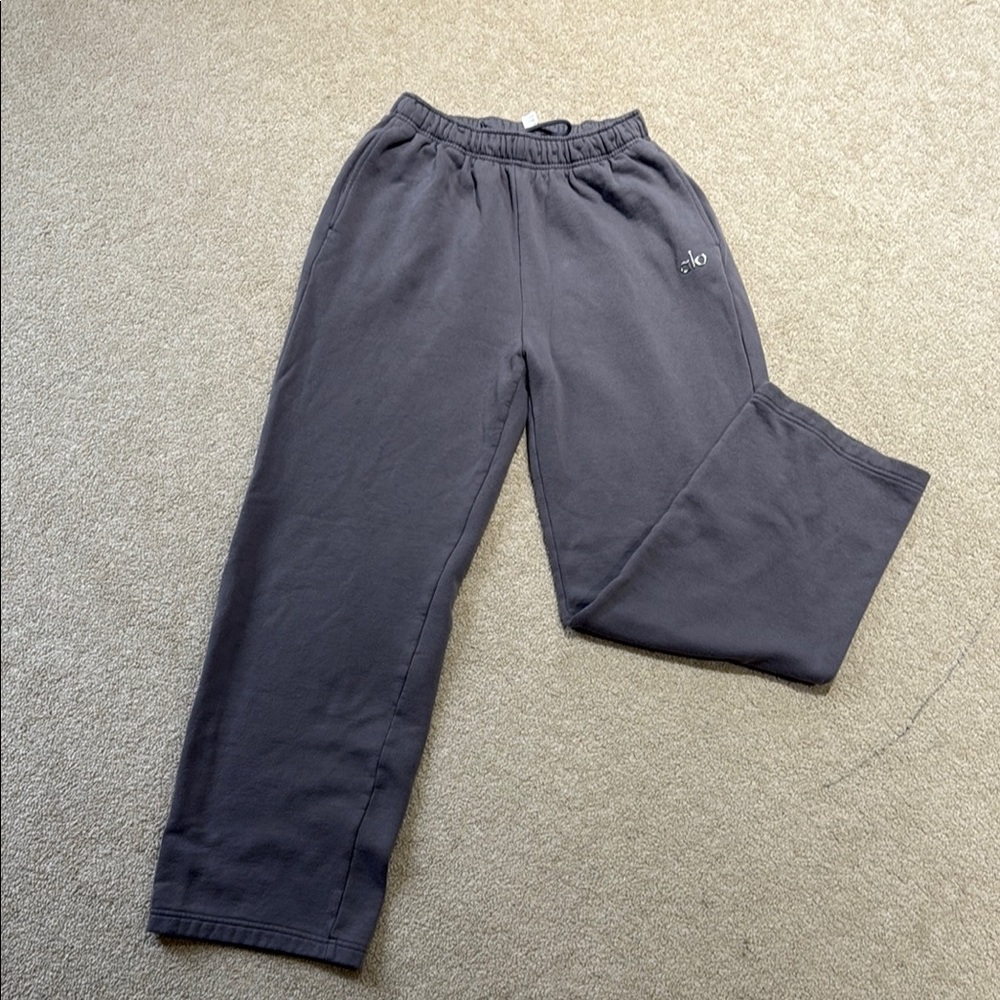 ALO Yoga Gray Track Pants with Elastic Waistband